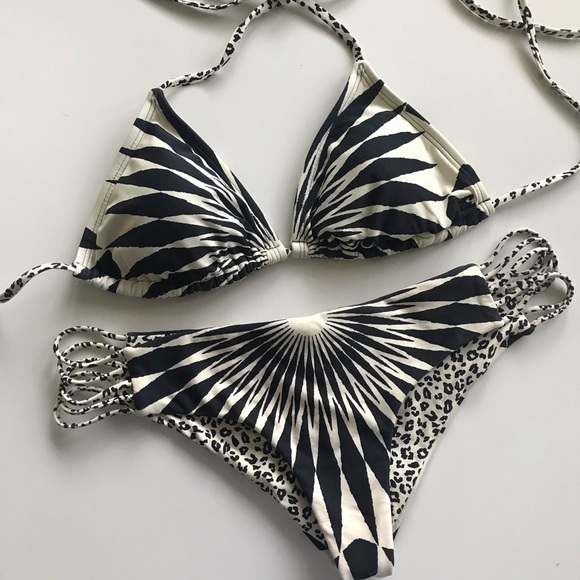 Billabong Reversible and Top Bottoms Black White Bikini Med - Picture 9 of 16
